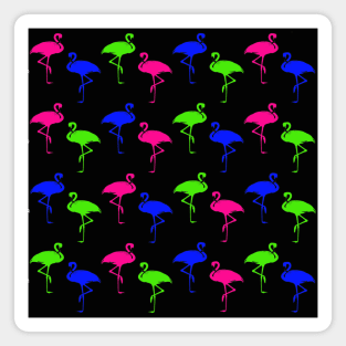 Trippy Neon Dayglo Flamingo Rave Magnet